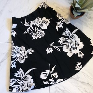 GAP Black & White Floral A-Line Cotton Boho Summer Skirt-Size 4